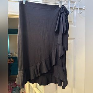 Max Studio black wrap skirt